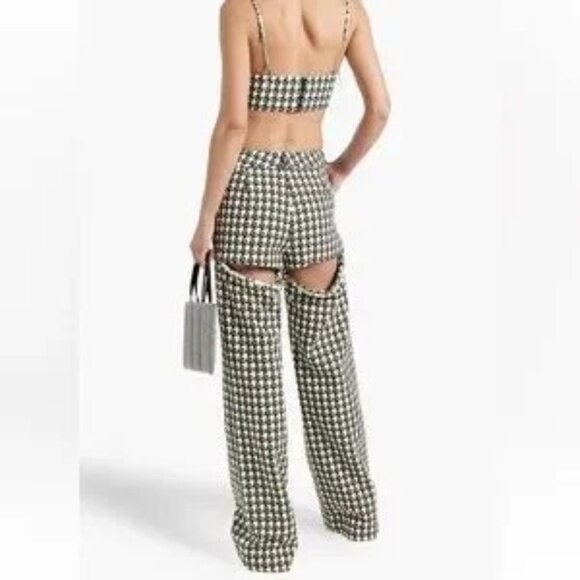 Women Pants & Jumpsuits AREA crystal slit trousers - Picture 4 of 6